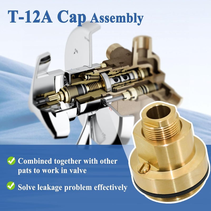 Ebrmeiwo T-12A Cap Assembly Part for Shower Valve, Slove Leakage, Brass - Image 4